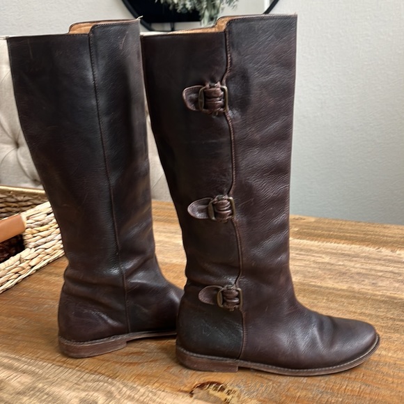 Frye Paige Tall Buckle Brow Leather Moro Boot size 6 - Picture 11 of 16